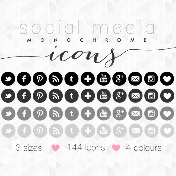 Social Media Icons Monochrome