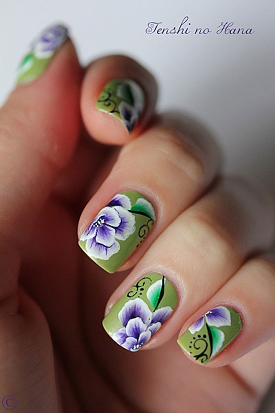 Spring Flower Nail Art Spring Flower Nail Art