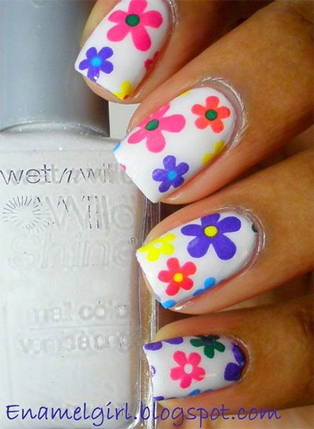 Spring Flower Nail Art Spring Flower Nail Art