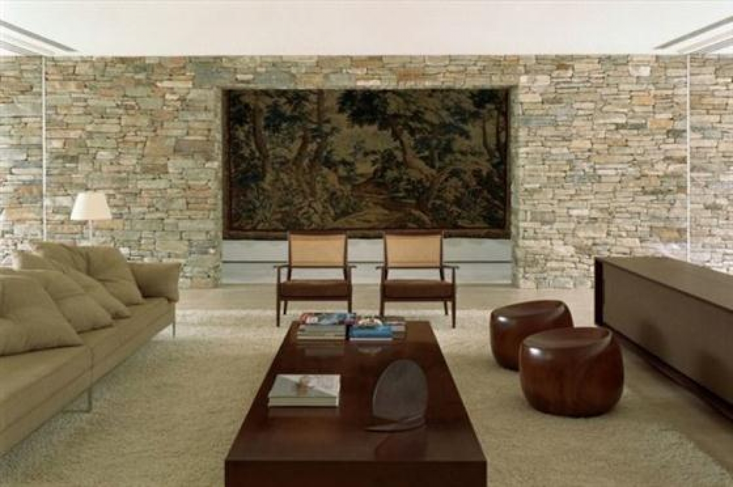 Stone Wall Living Room