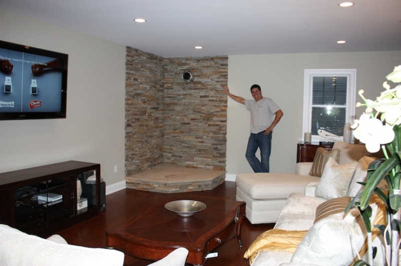 Stone Wall Living Room