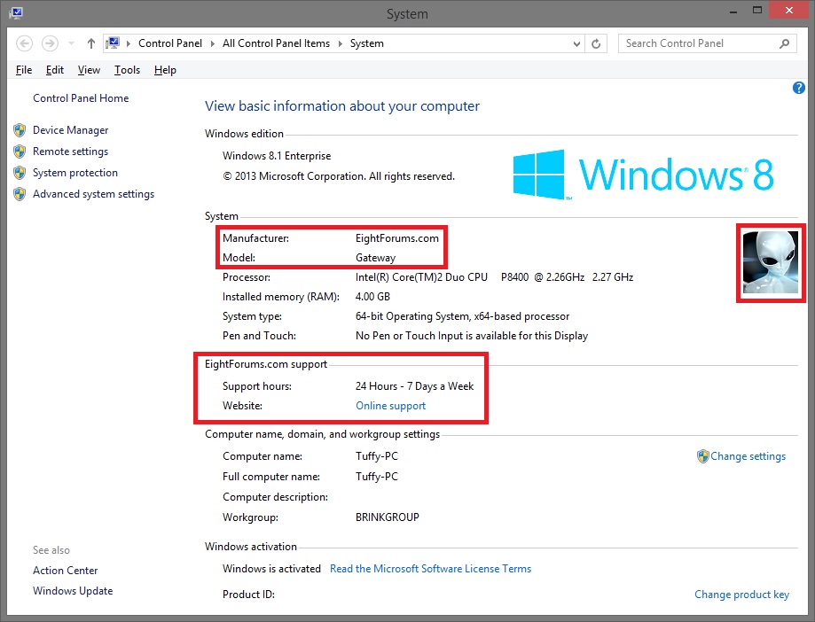 System Information Windows 8.1