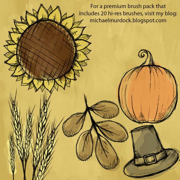 Thanksgiving Icons Brush Pack