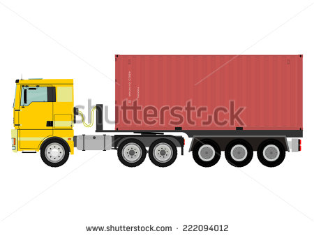 Truck Carrying Container Ocean