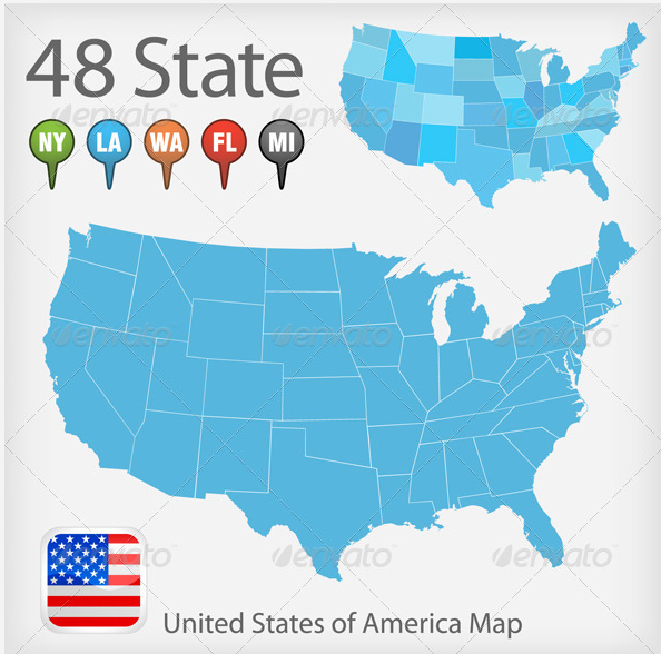 USA Map Vector