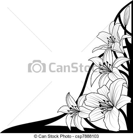 Vector Corner Design Black and White Vector Corner Design Black and White