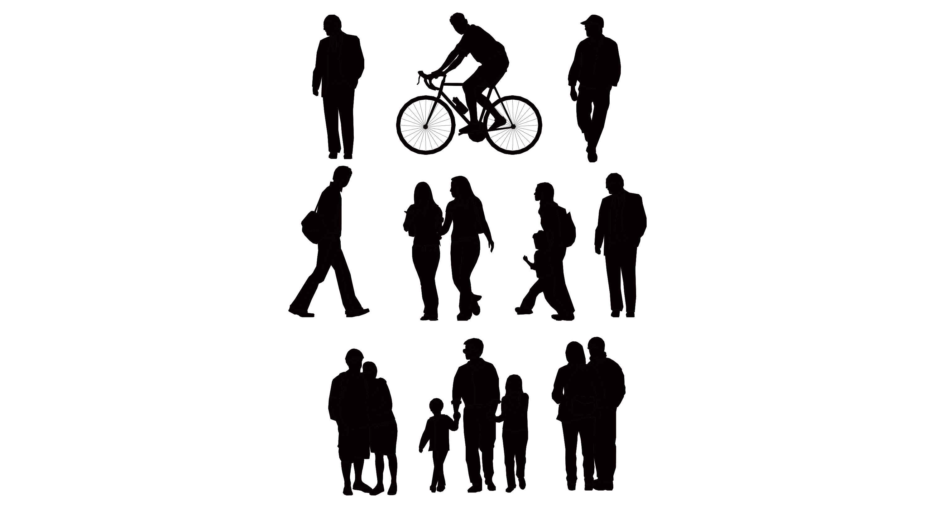 Vector People Silhouettes Sitting