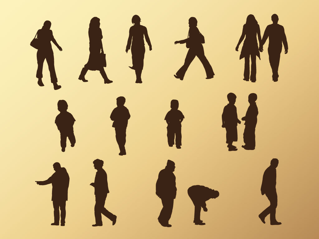 Vector People Silhouettes Standing