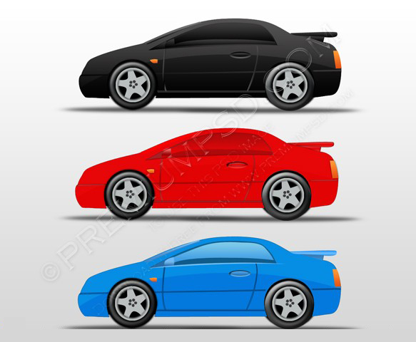 10 Blue Car PSD Images