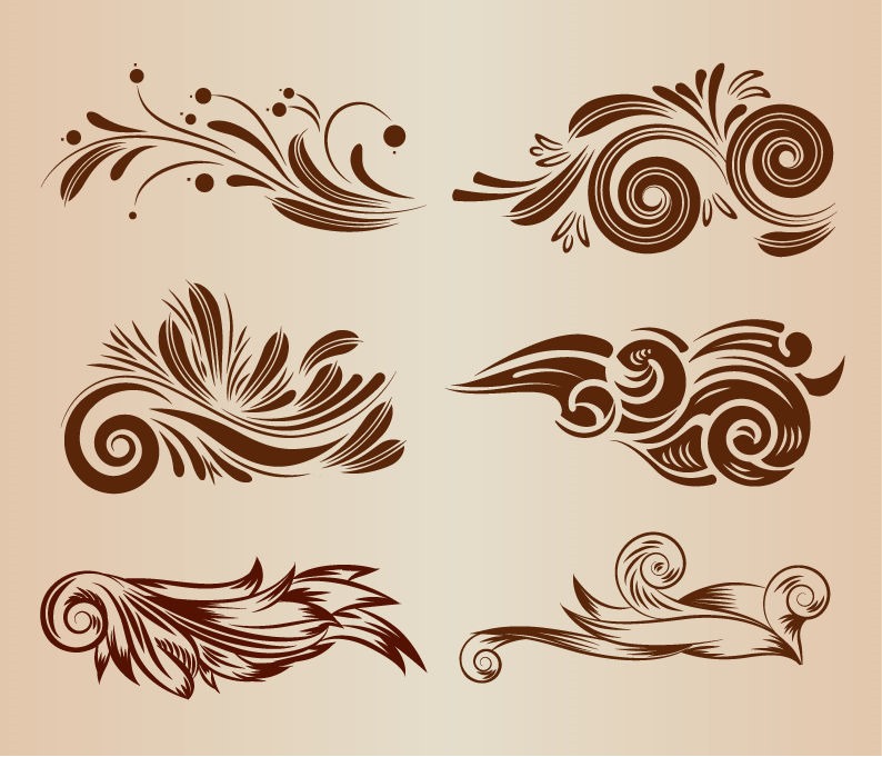 Vintage Floral Vector Design Elements