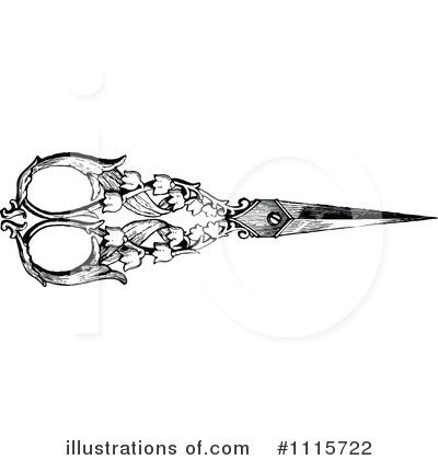Vintage Hair Cutting Scissors Clip Art