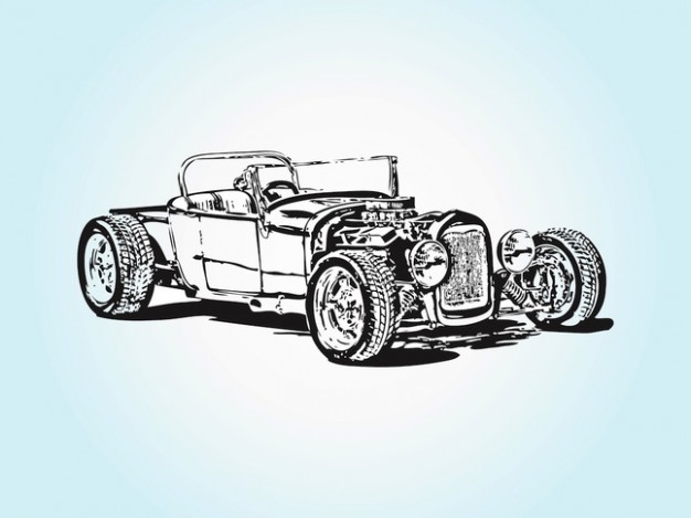 Vintage Race Car Vector Free