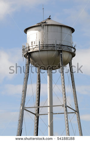 Water Tower Silhouette Vector