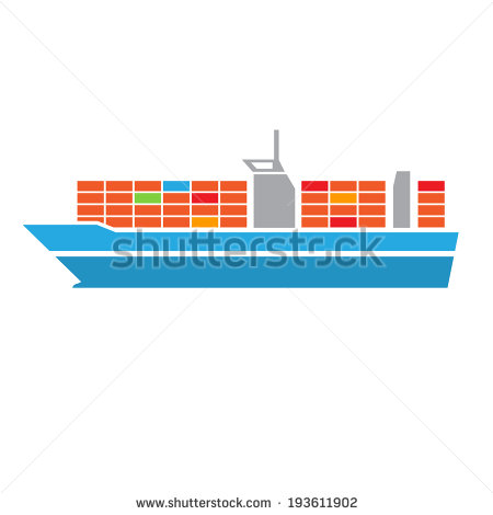 White Container Ship Icon