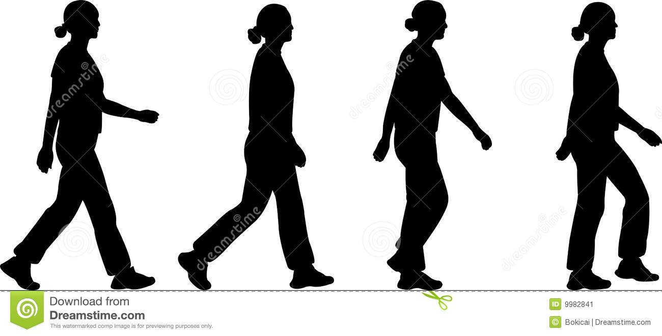 Woman Walking Silhouette Vector
