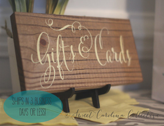 Wooden Sign for Wedding and Gift Card