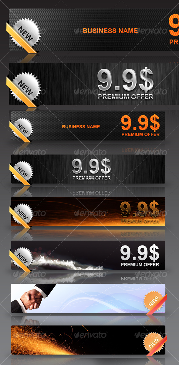 Yellow And Black Banner Psd