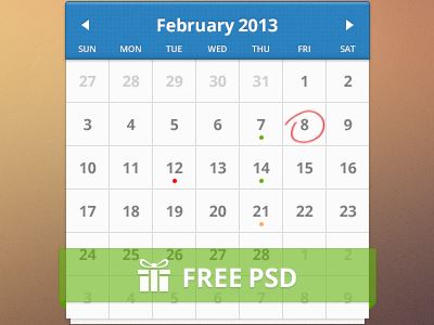 2013 Calendar PSD Free Download