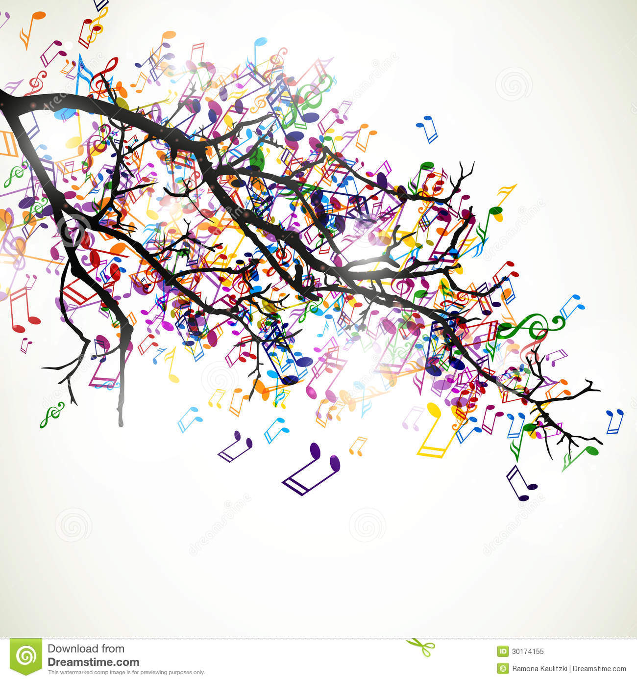 Abstract Colorful Music Notes