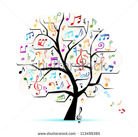 Abstract Music Notes Tree