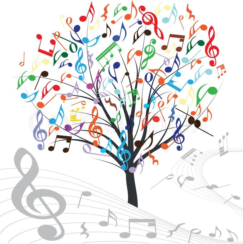 Abstract Music Notes Tree