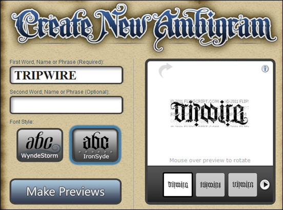 Ambigram Generator - Create Your Own Ambigram Tattoos - wide 8