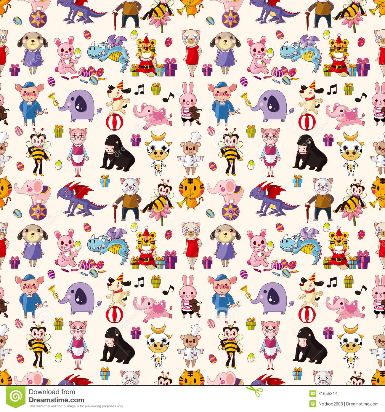 Animal Seamless Pattern Vector