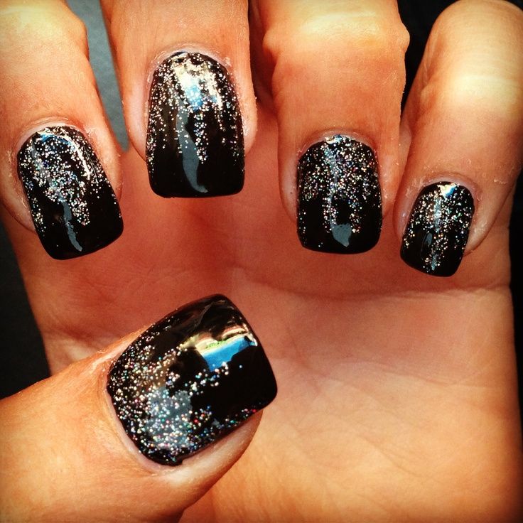 Black and Silver Prom Nails