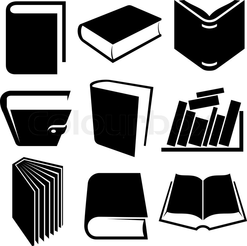 14 Black And White Icons Book Images