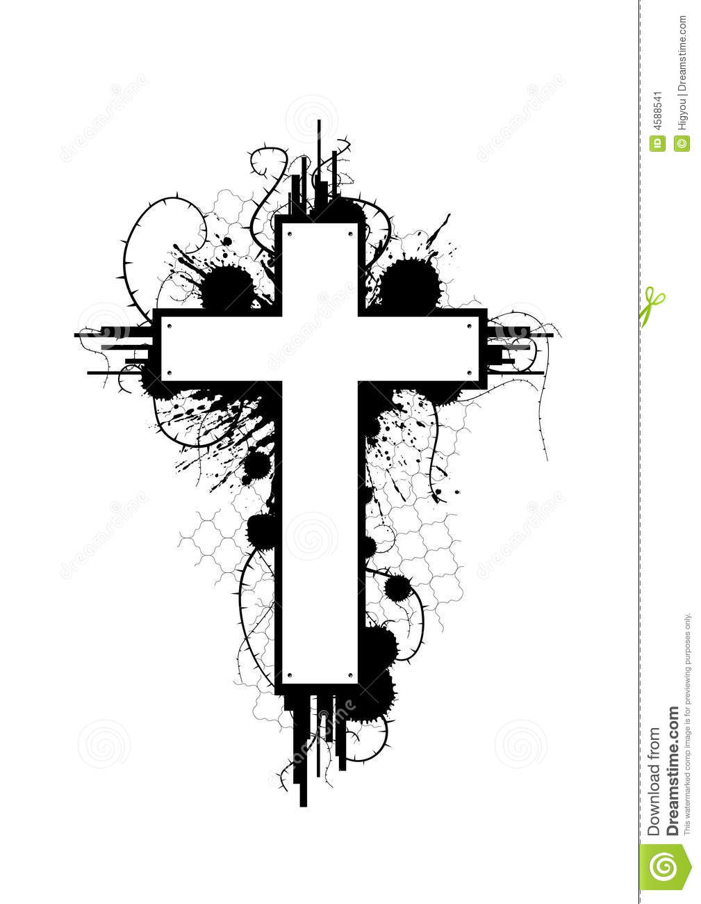 Black and White Grunge Cross