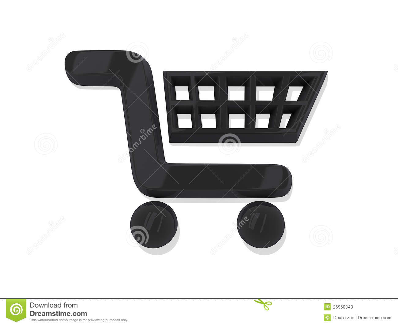 Black and White Shopping Cart Icon