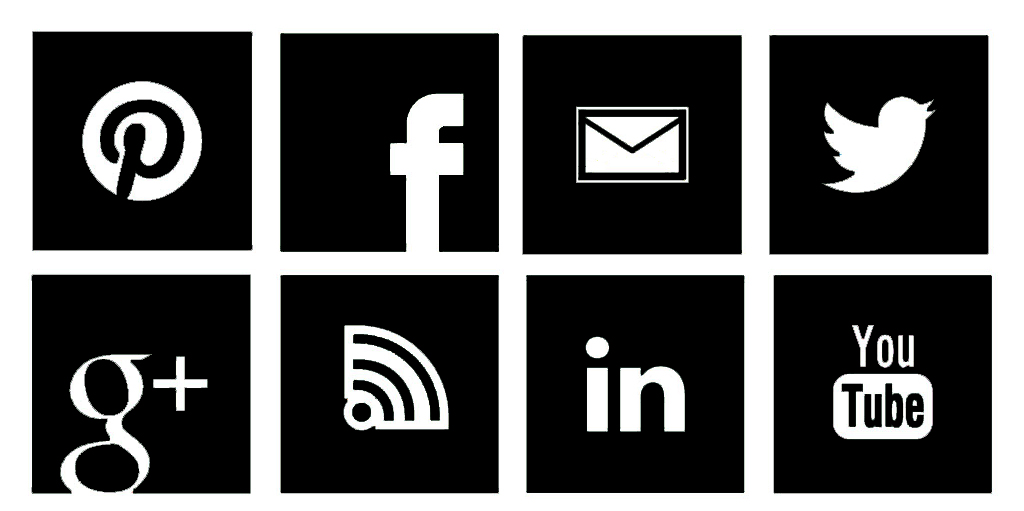 Black and White Social Media Icons Free