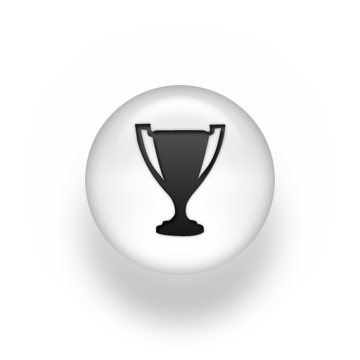 Black and White Trophy Icon