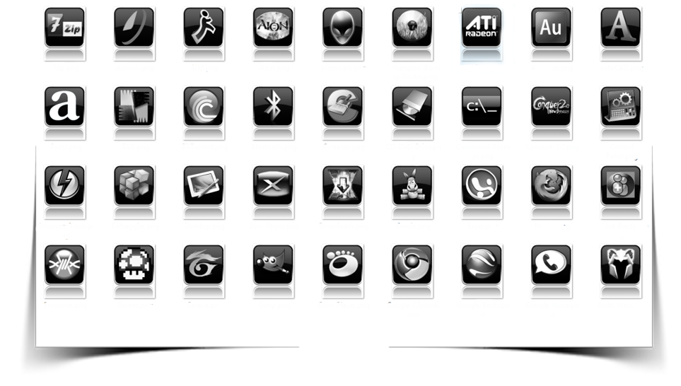 Black and White Windows 8 Icons Pack