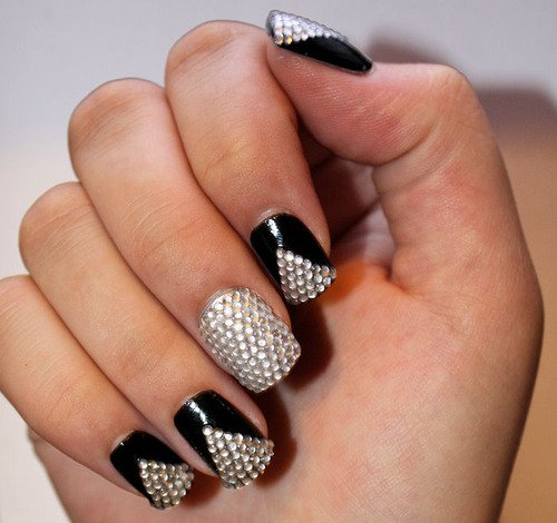 Black Prom Nail Designs