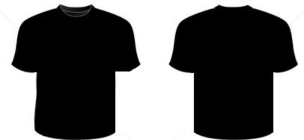 Black T-Shirt Template Front and Back