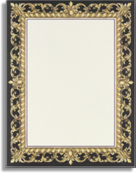 Black with Gold Border Design Paper