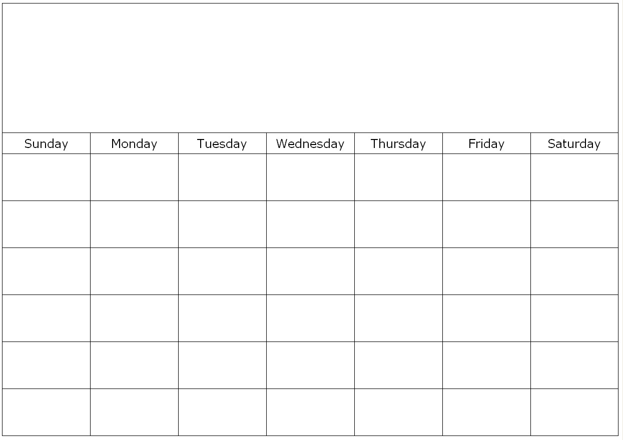 Blank Calendar Page Template Blank Calendar Page Template