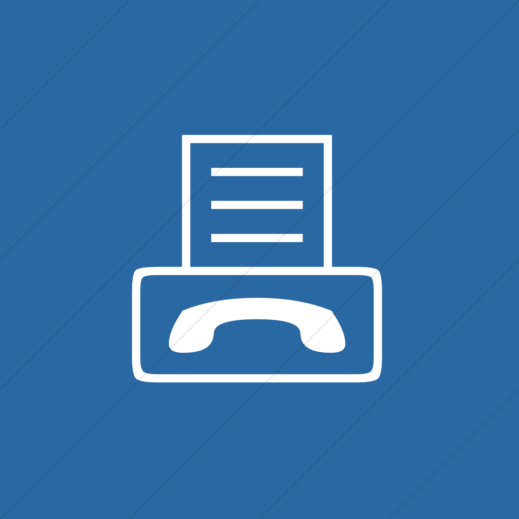 Blue Fax Machine Icon