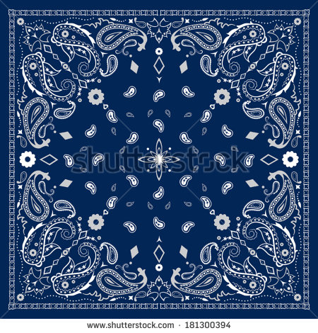 Blue Paisley Bandana Pattern