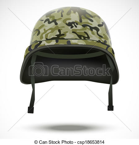 Camo Military Helmet Clip Art