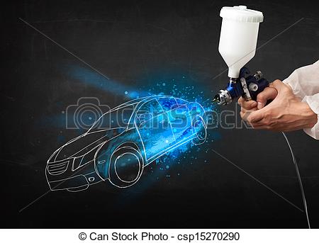 Car Painting Spray Gun Clip Art