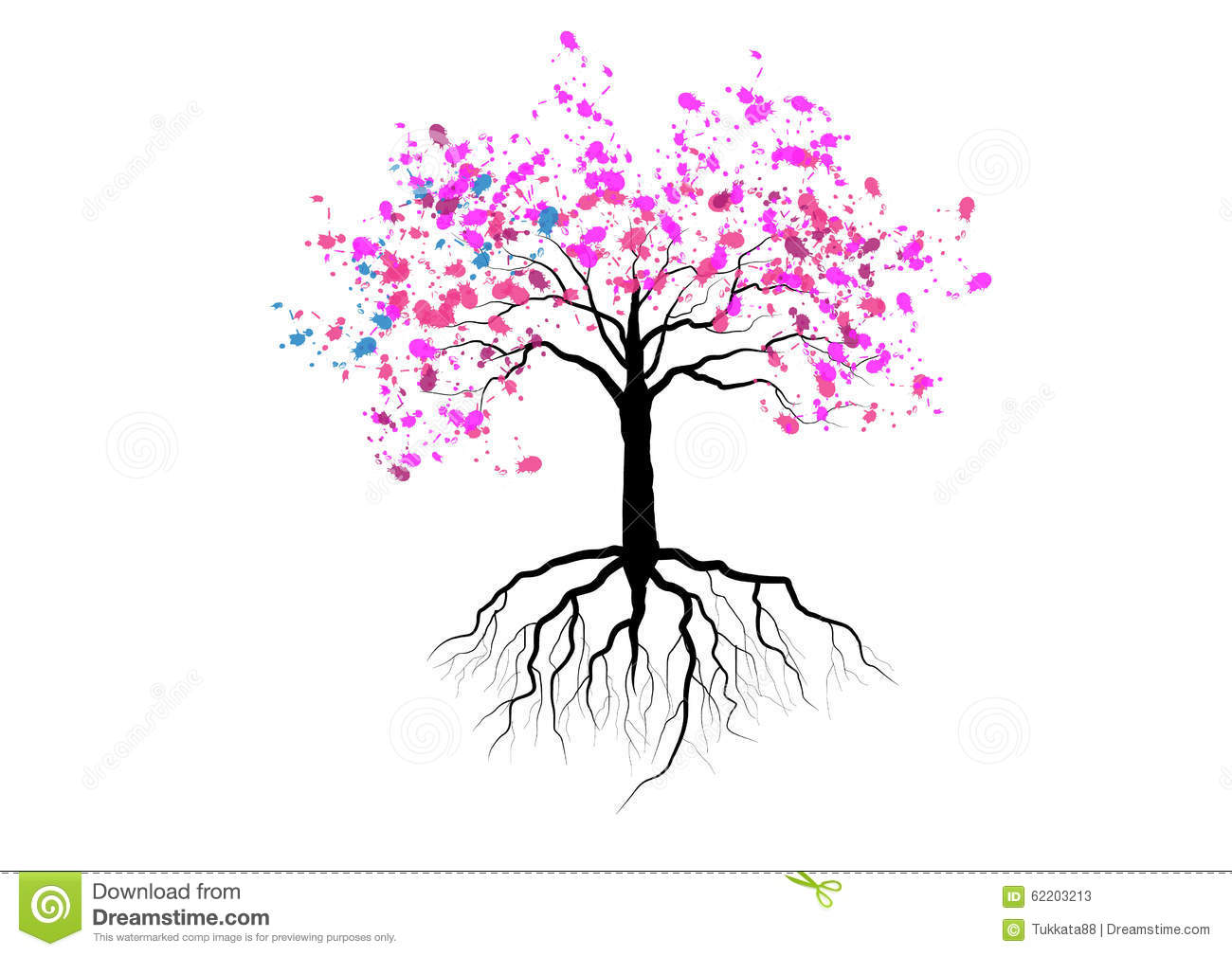 Cherry Blossom Tree with Roots
