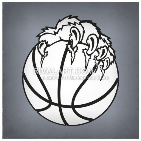 Claw with Basketball Clip Art