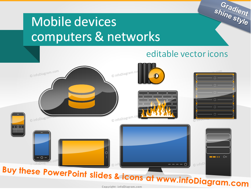 Computer Network Icons PowerPoint