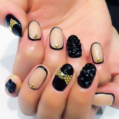 Cute Black Acrylic Nail Designs Tumblr