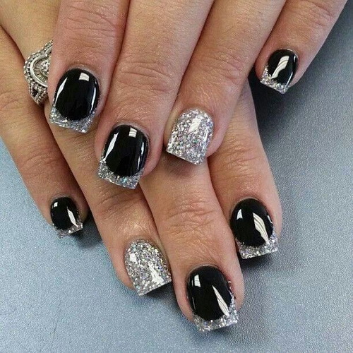 Cute Black and Silver Nail Designs