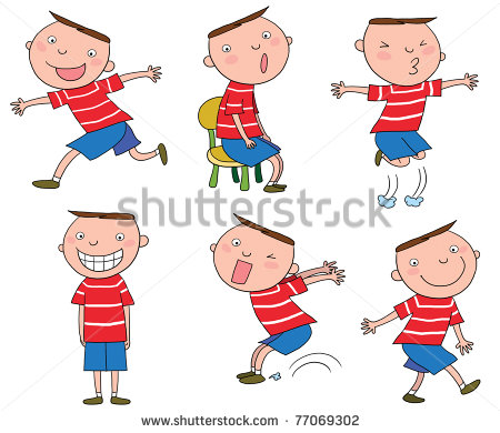 Different Action Cartoon Boy Different Action Cartoon Boy
