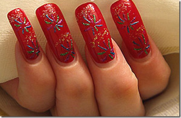 Fireworks Nail Art Design