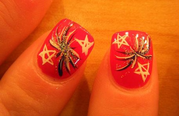 Fireworks Nail Art Design Fireworks Nail Art Design